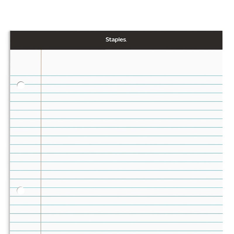 Staples ستابلز 3 ثقوب دبل باد أبيض مخطط ضيق كل واحد ربط غير معروف - Image 5