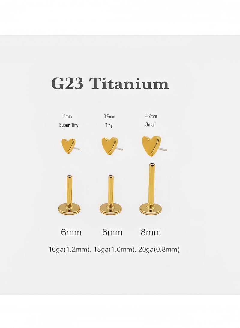 أقراط 3CS من التيتانيوم ذات الظهر المسطح، أقراط أنف صغيرة بدون سن من مقاس 20G/18G/16G، مجوهرات لثقب الغضروف والترغوس، أقراط للصدفة واللولب - Image 3