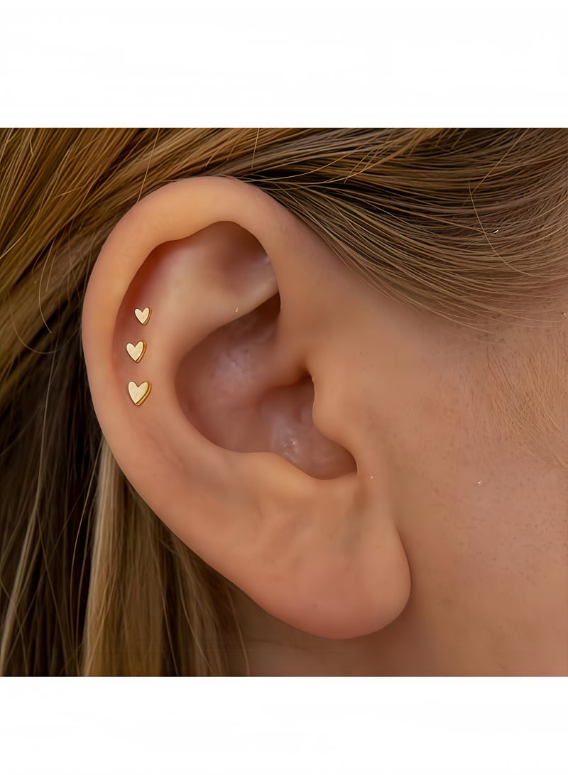 أقراط 3CS من التيتانيوم ذات الظهر المسطح، أقراط أنف صغيرة بدون سن من مقاس 20G/18G/16G، مجوهرات لثقب الغضروف والترغوس، أقراط للصدفة واللولب - Image 2