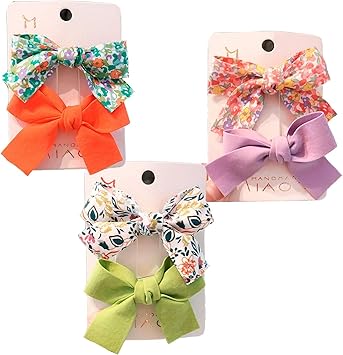 4 Ever 6 Pack Hair Bows Hairpins Girls Pigtail Bows with Alligator Clips Bowknot Hair clips Boutique Hairpieces Hair Barrettes Hair Accessory for Women Lolita Party Little Girls Toddler Kids Teens - Image 1