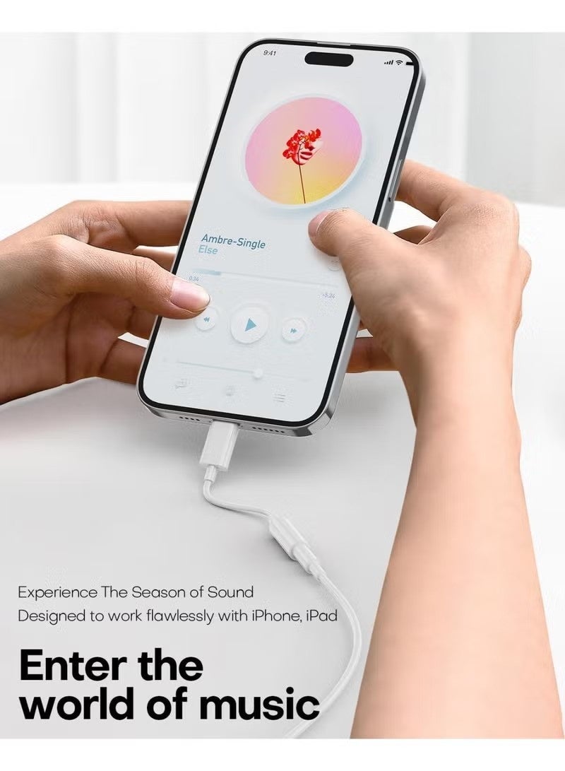USB نوع C إلى 3.5mm سماعة الرأس جاك محول لآيفون 16/15 سلسلة / آيباد برو / Htc / موتو / سامسونج غالاكسي S25 S24 S23 فوق / جوجل بيكسل (أبيض) - Image 3