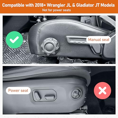 Hooke Road Front Door Pocket Storage Mesh Cargo Net for 2018-2026 Jeep Wrangler JL & 2020-2026 Gladiator JT Accessories (Manual Seat Only), 2 PCS Door Side Insert Organizer Alimunim Base - Image 2