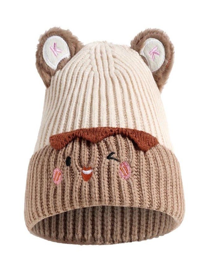 قبعات شتوية للأطفال الصغار من ريتشمن، قبعة صوفية محبوكة، قبعة ناعمة من الصوف مع غطاء للأذنين، وشاح، قبعة صوفية مزدوجة الطبقات مزينة بكرة صوفية، قبعة دافئة للأطفال (من 3 أشهر إلى 3 سنوات) - Image 2