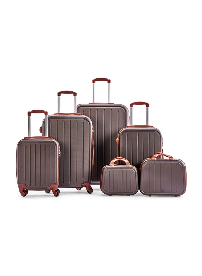 ليمرا طقم شنط سفر مكون من 6 حقائب أمتعة بعجلات و بتصميم صلب كوفي - Image 1