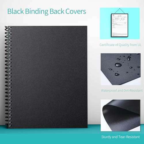 Binditek 200 Pack Binding Covers and Backs Set, 8.5 x 11 Inches, 100 Clear PVC (8Mil), 100 Sand-Textured Polycovers (12Mil), Letter Size - Image 5