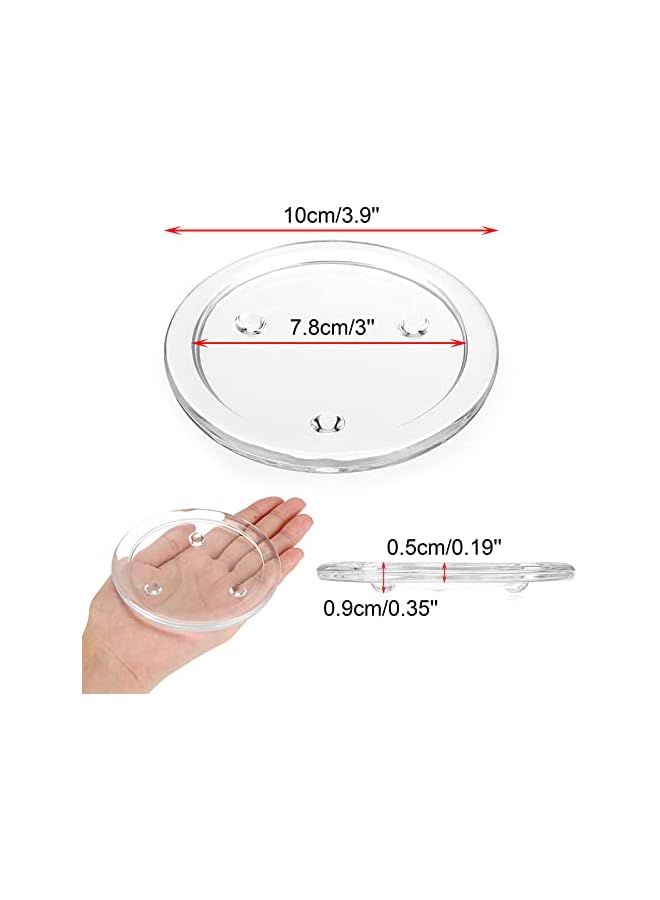 The Bros 5PCS Clear Glass Candle Plates 3 Inch Pillar Candle Holders, Glass Coaster Holder Small Round Plate Candle Tray Candle Plate for Pillar Candle, Modern Candle Centerpiece for Dining Table Wedding - Image 3