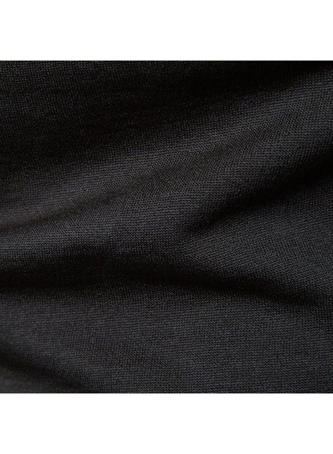 NIBEMINENT Men Thermal Cotton Sweaters Stretch High Neck Black  - Image 4