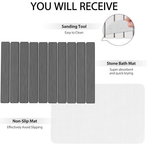 YEECOPON Foldable Stone Bath Mat 60x39cm | Quick-Dry Diatomaceous Earth Bath Rug with PVC Anti-Slip Base | Bathroom, Kitchen, Pet-Friendly Water Absorbent Mat - Image 5