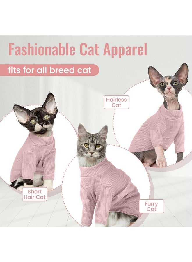 DENTRUN DENTRUN Sphynx Hairless Cats Shirt Pullover Kitten T-Shirts, Breathable Cat Wear Turtleneck Sweater Adorable Cat's Clothes Vest Pajamas Jumpsuit - Image 2