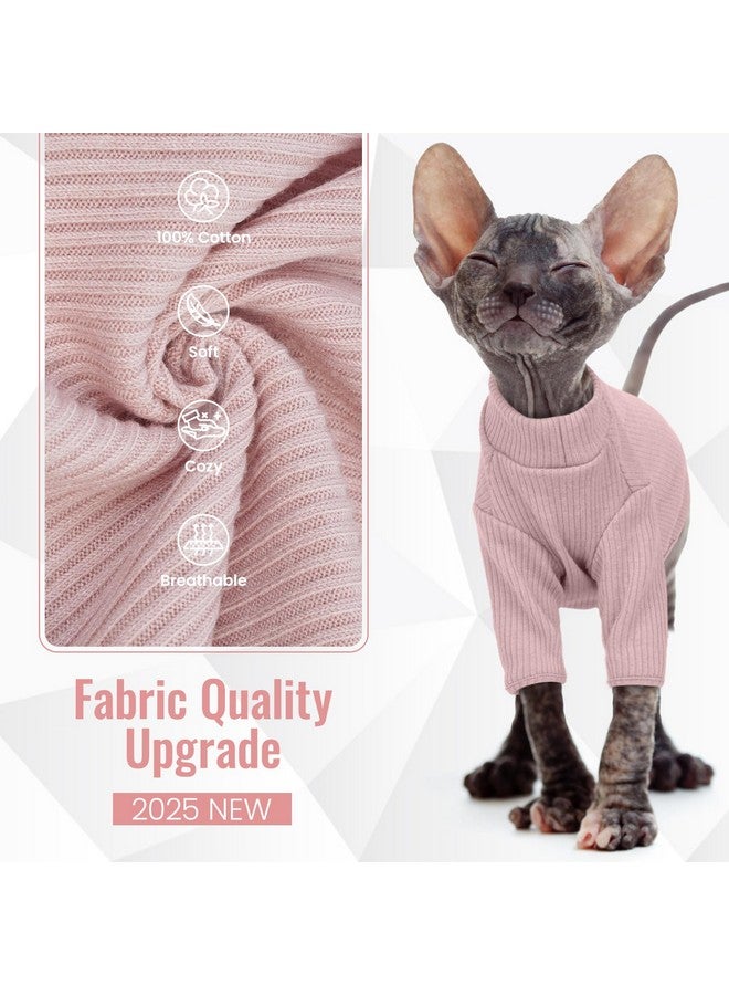DENTRUN DENTRUN Sphynx Hairless Cats Shirt Pullover Kitten T-Shirts, Breathable Cat Wear Turtleneck Sweater Adorable Cat's Clothes Vest Pajamas Jumpsuit - Image 4
