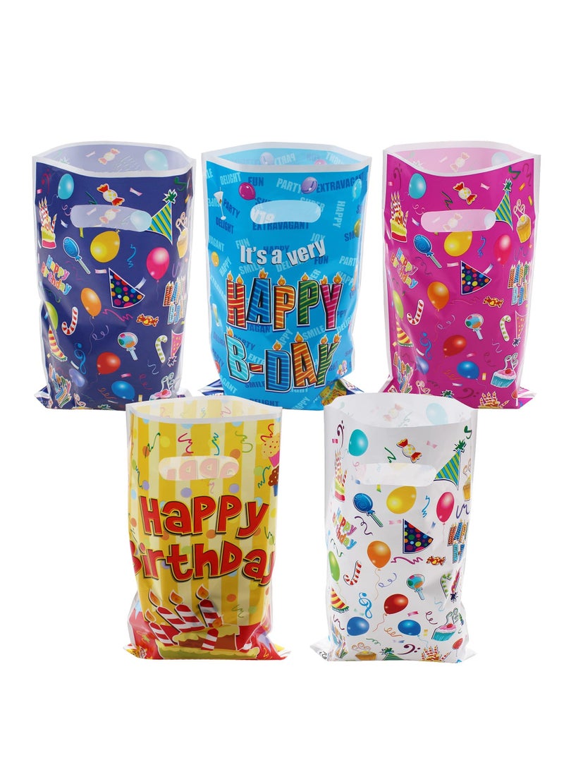 100 قطعة أكياس حفلات عيد الميلاد للأطفال - أكياس ملونة للحلويات والهدايا الصغيرة، أكياس مثالية للاحتفالات والمناسبات - Image 1