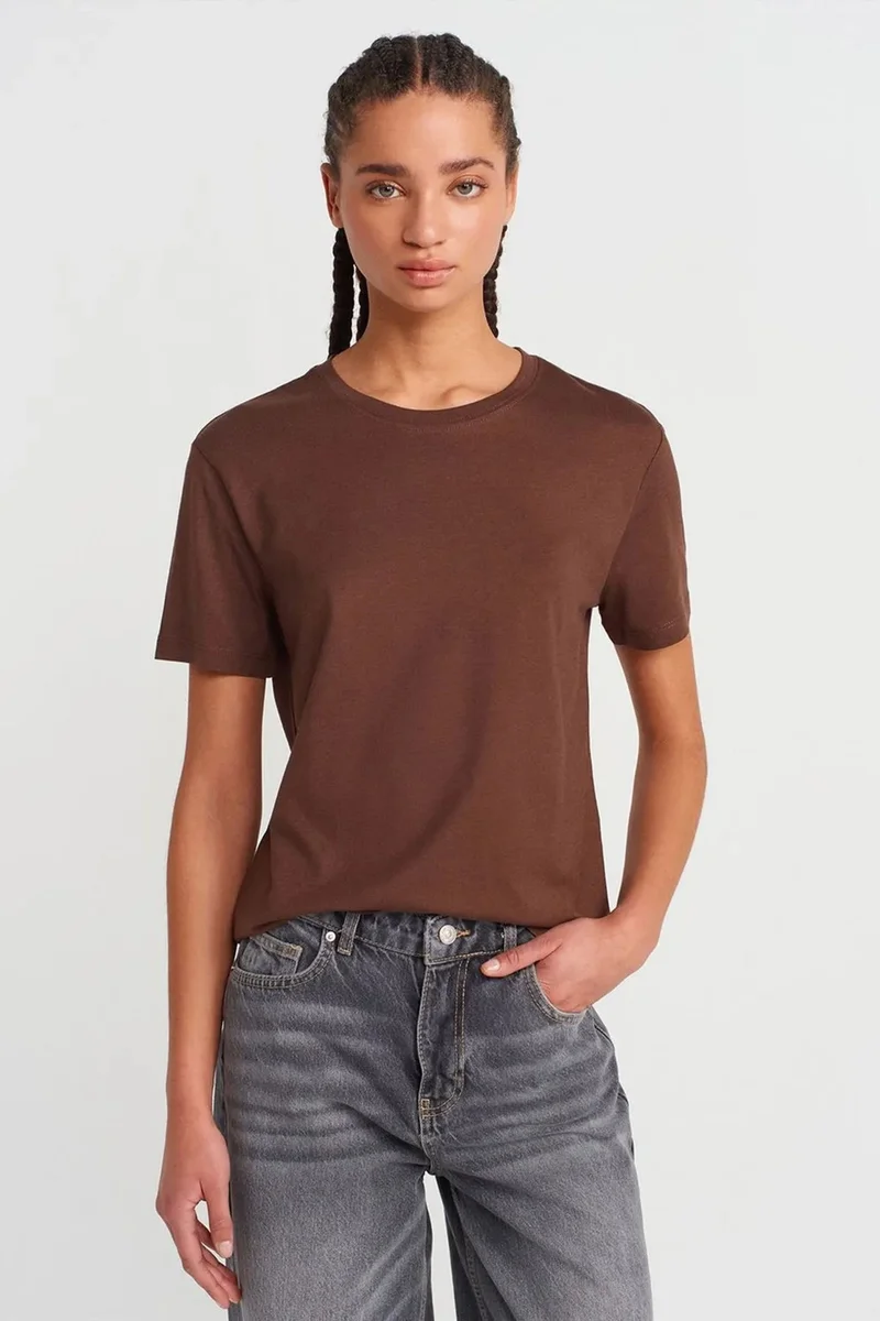 DILVIN Women's Cotton Modal Crew Neck T-Shirt