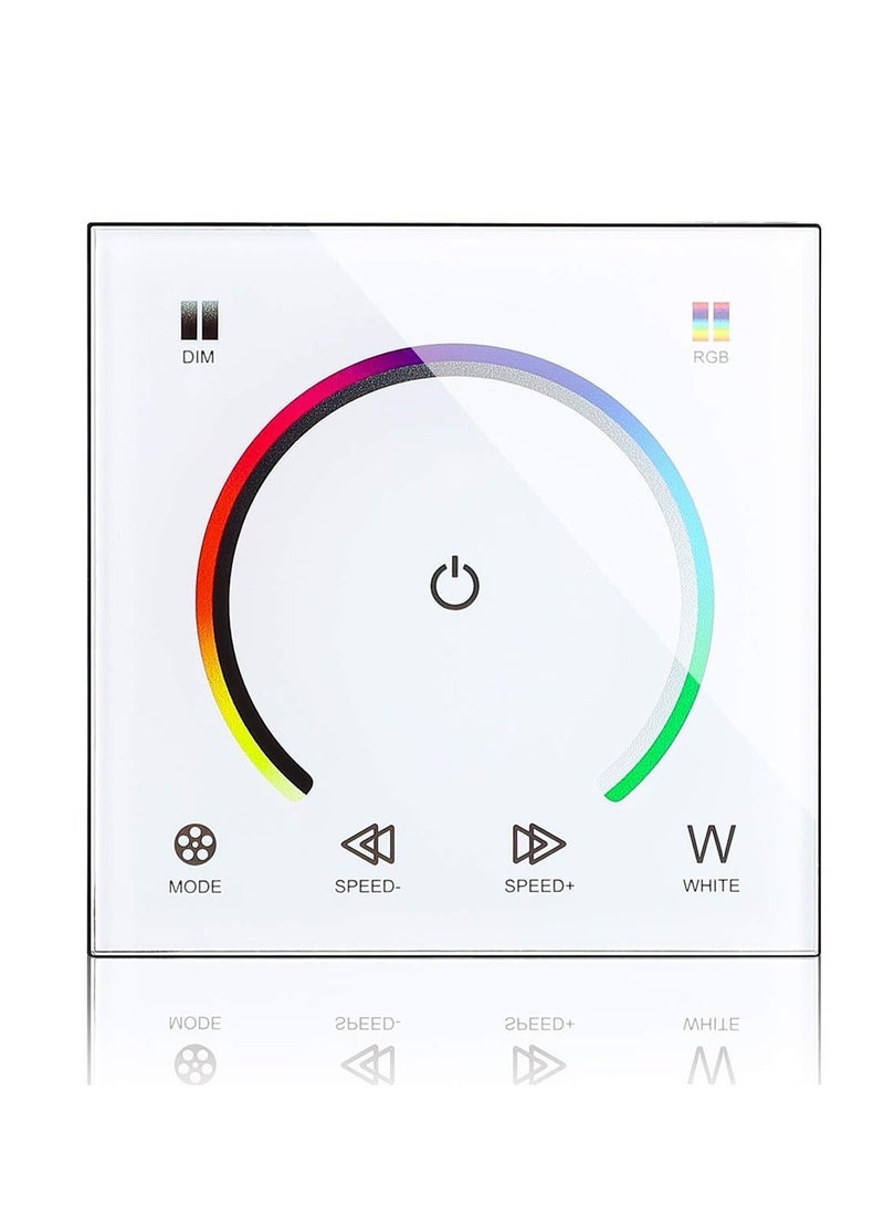 كابتن تيك Light Dimmer Switch, LED Controller, Wall- Mounted Plastic Cover Touch Panel Switch for DC12V-24V 3528 2835 5050 Single Color LED Strip Lighting(RGB-Red, Green, Blue) - Image 1