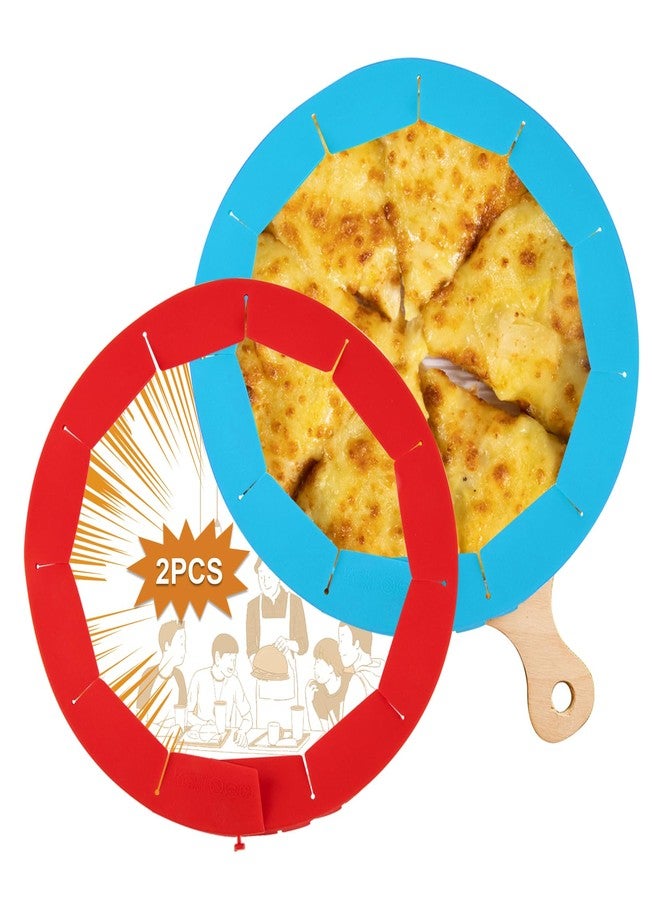 CARGEN Pie Crust Shield, Adjustable Pie Crust Covers for Edges of Pie Silicone Pie Crust Protectors when Baking Pie Baking Accessories 2 Pieces Red and Blue - Image 1