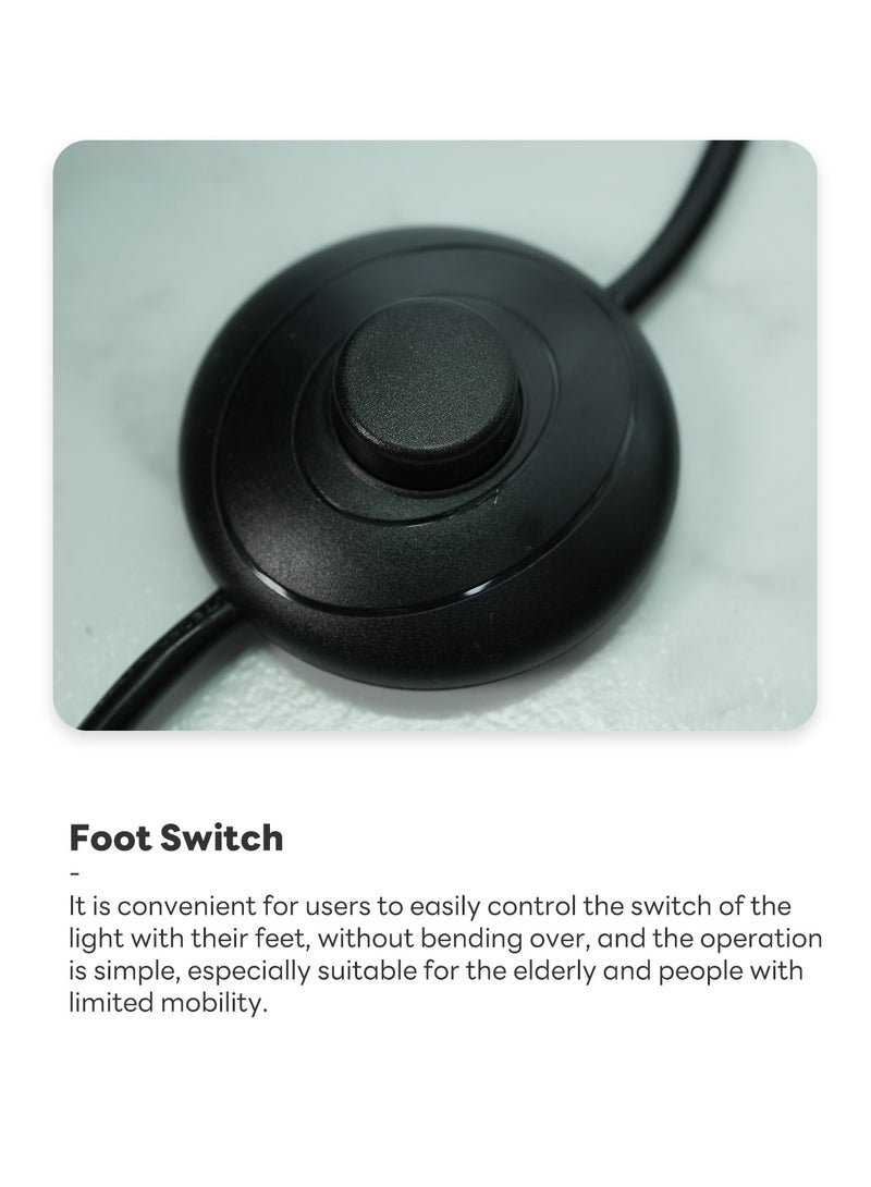 Onelight Creative 3-Circle Floor Lamp For Home Bedroom and Living Room, Adjustable White Light and Warm Light, with Foot Switch Silver 180x25 cm - Image 5