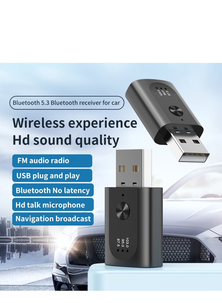 GULFLINK M08 Bluetooth 5.3 Bluetooth Receiver For Car Wireless Experienced sound Quality FM Audio Radio USB Plug And Play. - Image 2