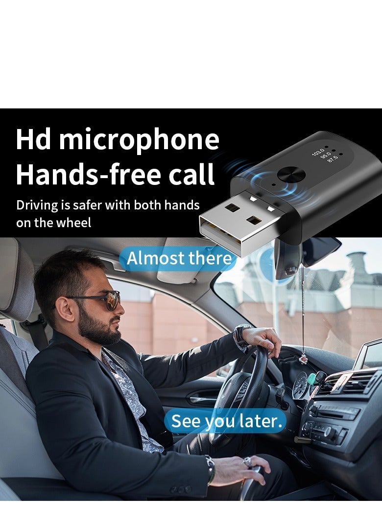 GULFLINK M08 Bluetooth 5.3 Bluetooth Receiver For Car Wireless Experienced sound Quality FM Audio Radio USB Plug And Play. - Image 5