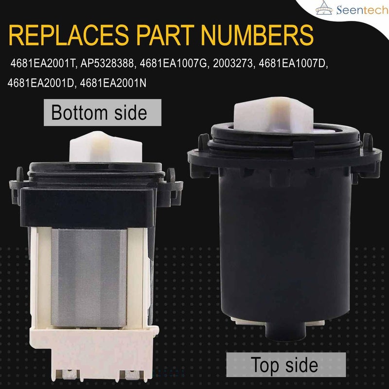 Seentech 4681EA2001T Washer Drain Pump Motor Exact Fit for Kenmore & LG washer drain pump by - Replaces Part Numbers AP5328388, 2003273, 4681EA2001D, 4681EA2001N, 4681EA1007G and More - Image 2