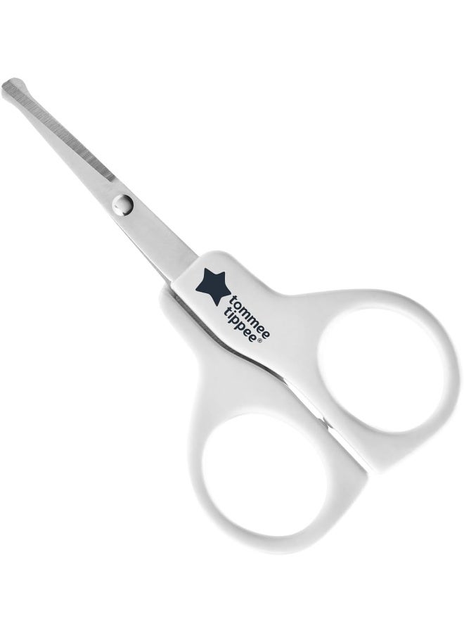 Tommee Tippee Baby Nail Scissors for Newborns â€“ Safe Rounded Tips, Easy Grip, Infant Nail Cutter, Grooming Tool for Babies â€“ White, Pack of 1 - Image 2