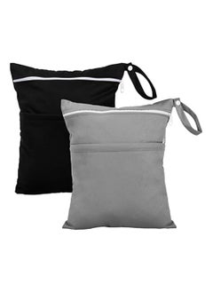KASTWAVE 2-Piece Wet Dry Bag for Cloth Diapers Travel Beach Pool Yoga Gym Bag for Swimsuits Wet Clothes 2 pcs  - Image 1