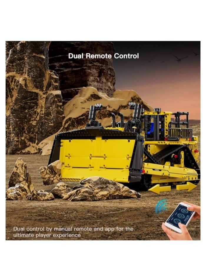 mould king 15084 Bulldozer Toys Building Sets, Construction Vehicles Dozer Model with Remote Control, STEM Project RC Building Kits with Motor Engine for Adults Boys Kids Aged 14+ (1508 Pieces)  - Image 2
