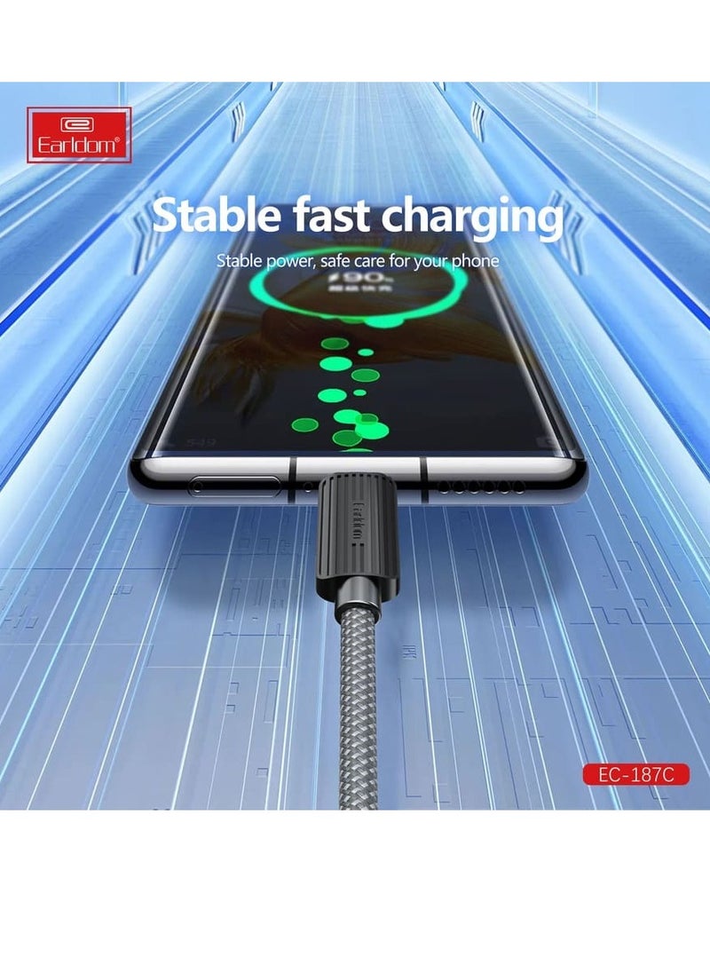 Usb Data Cable 2.4A , Fast Charging And Sync - Usb To Usb-c , EC-187C