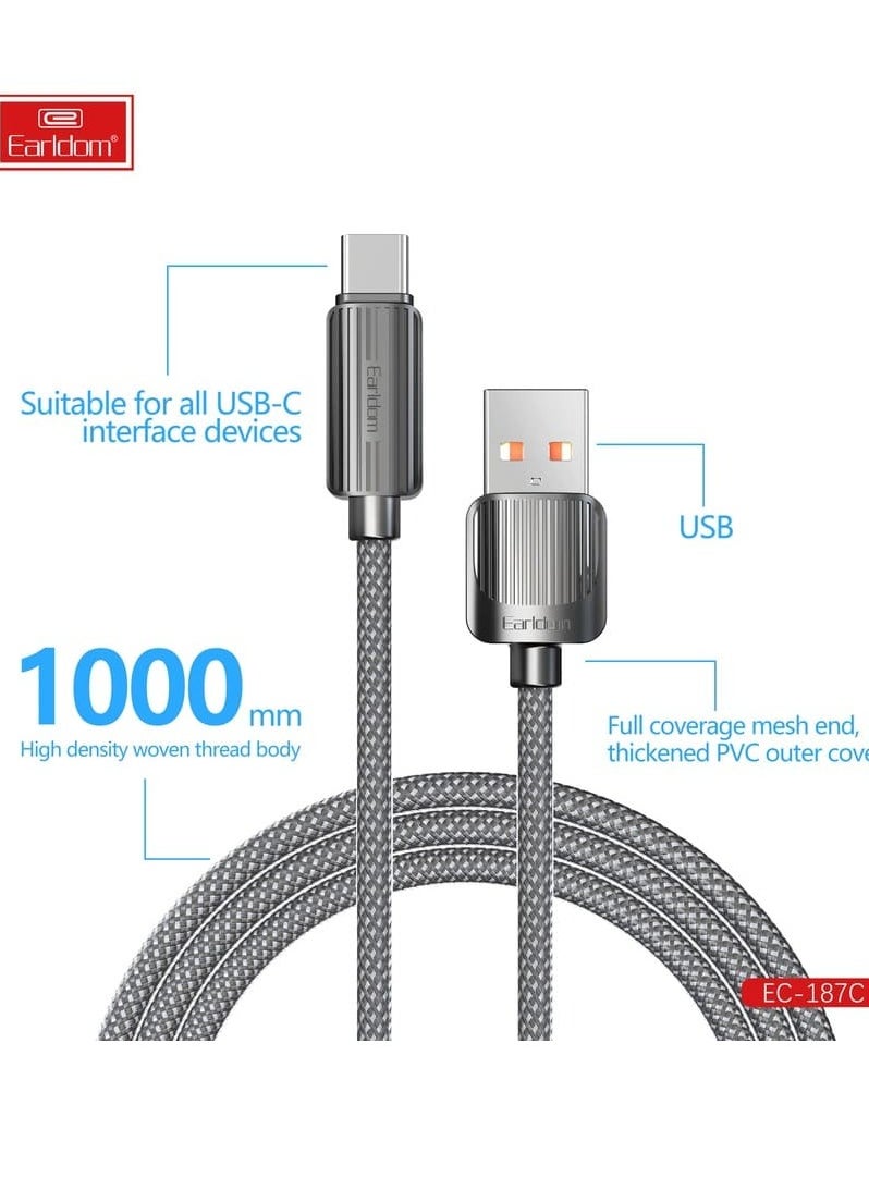 Usb Data Cable 2.4A , Fast Charging And Sync - Usb To Usb-c , EC-187C