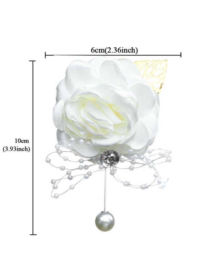 Wrist Flower and Corsage Rose Wrist Wedding Bridal Wrist Corsage Men Boutonniere Hand Flowers for Wedding Prom Party - Image 3