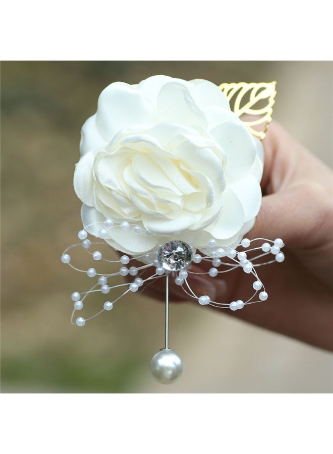 Wrist Flower and Corsage Rose Wrist Wedding Bridal Wrist Corsage Men Boutonniere Hand Flowers for Wedding Prom Party - Image 2