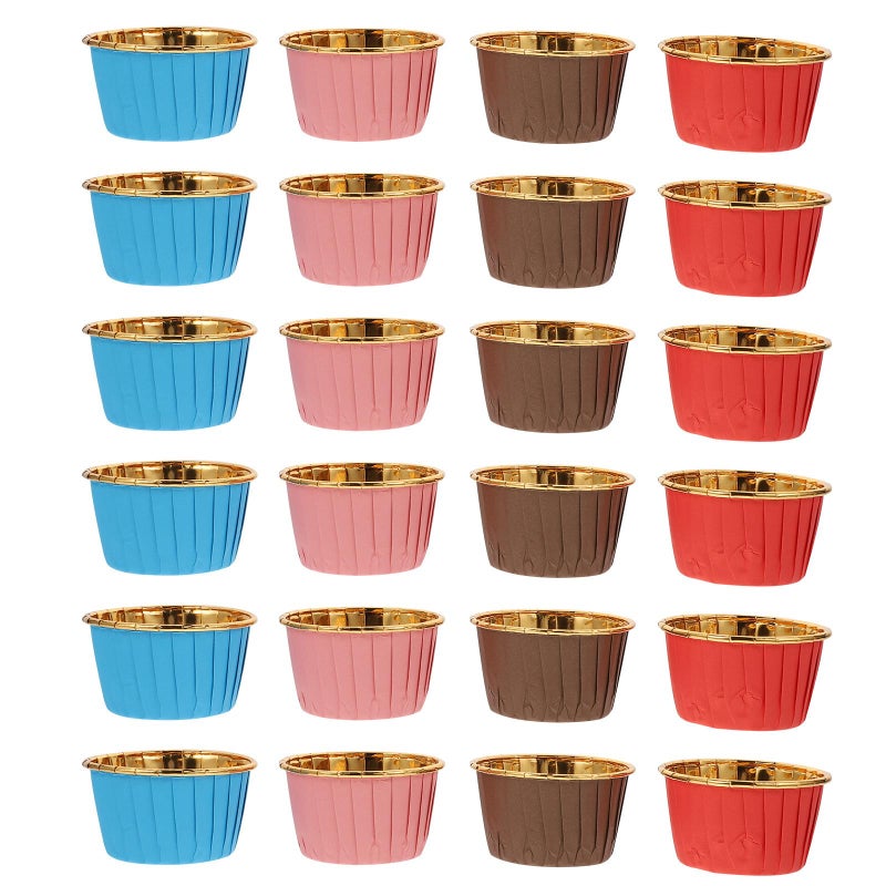 High Temperature Resistant Muffin Cups 100pcs Assorted Colors Pink Blue Brown Red - Image 2