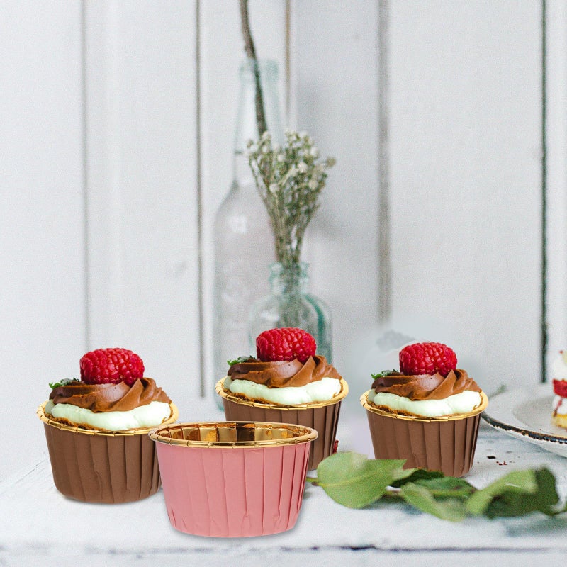 High Temperature Resistant Muffin Cups 100pcs Assorted Colors Pink Blue Brown Red - Image 5