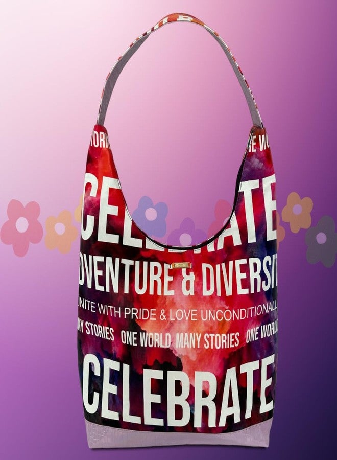 STRUTT Colorful Hobo Bag for Women Stylish & Spacious Big-Size Tote Bag Lightweight, Waterproof & Durable Shoulder Handbag - Pride - Image 5