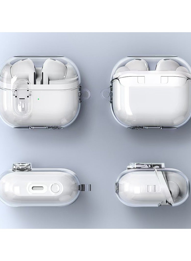 Alyashmac Case for Samsung Galaxy Buds3 and Galaxy Buds3 pro(2024) Silicone Earphones Cover Secure Lock Protective，Shockproof Wireless Earbuds Protective Cover with Keychain(Clear) - Image 3