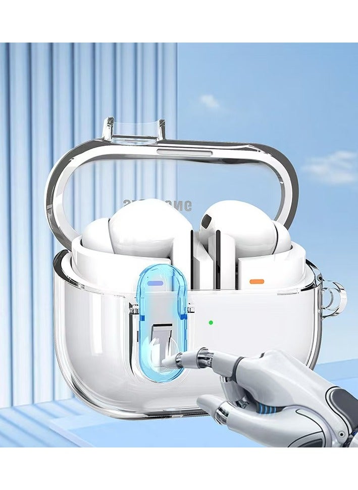 Alyashmac Case for Samsung Galaxy Buds3 and Galaxy Buds3 pro(2024) Silicone Earphones Cover Secure Lock Protective，Shockproof Wireless Earbuds Protective Cover with Keychain(Clear) - Image 2