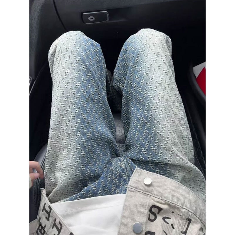 Unisex Classic Denim Jeans Loose Fit Daily Outdoor Wear - Image 1
