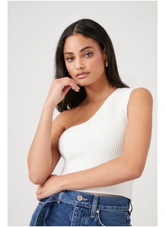 Sweater-Knit One-Shoulder Crop Top