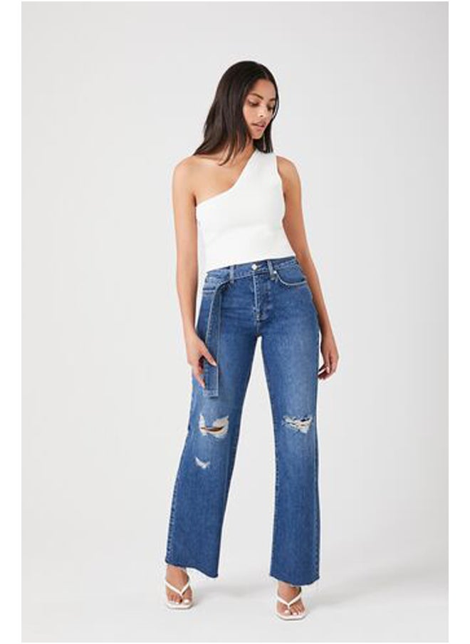 FOREVER 21 - Sweater-Knit One-Shoulder Crop Top - Image 1
