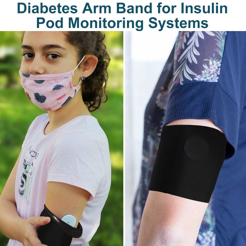 Sosation 4 Pcs Diabetes Arm Band Diabetes Sensor Cover Washable Reusable Diabetic Sensor Armband Sleeve for Diabetic Supplies Sports (Small/Medium) - Image 3