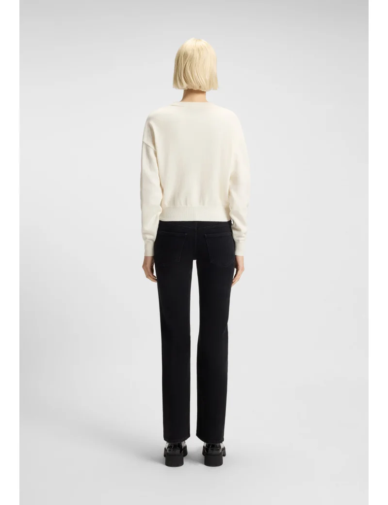 HUGO Relaxed-fit knitted sweater with metallised-yarn logo