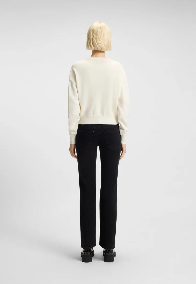 HUGO Relaxed-fit knitted sweater with metallised-yarn logo