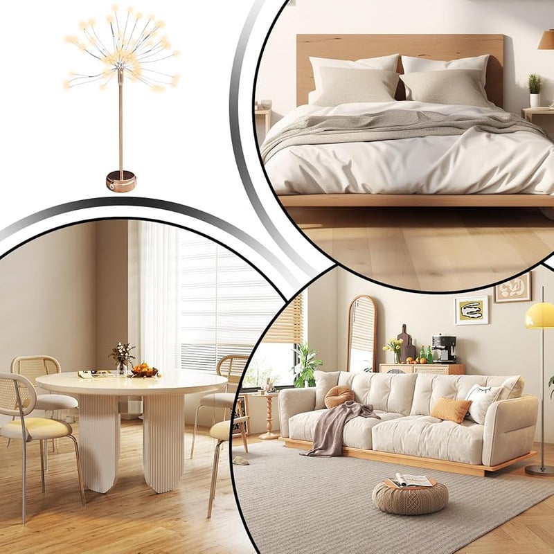 أضواء خيطية لشجرة الكريسماس لاسلكية قابلة لإعادة الشحن بالضوء الدافئ لغرفة النوم ومكتب الحفلات - Image 5