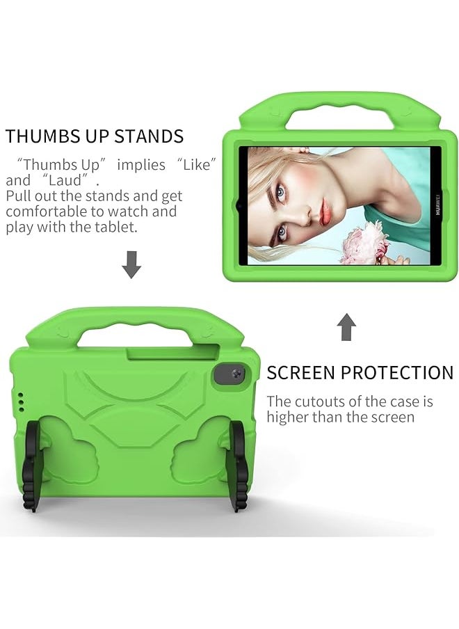 Eva Tablet Protective Case Shockproof Lightweight Dropproof Stand Tablet Case For Lenovo Tb-8505F And 8705N For Samsung T307 And T307U For Huawei T8 8.0 Mediapad M5 M6 With Large Handle Holder Green