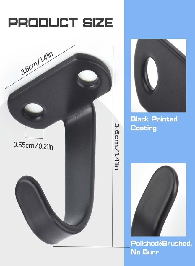 AccEncyc 12Pcs Screw Mounted Ceiling Hooks Under-Shelf Towel Robe Clothes Hook Matte Black Stainless Steel Hooks Heavy Duty Top Hook Metal Wall Hooks Hanger for Bathroom, Kitchen, Cabinet, Garage - Image 2