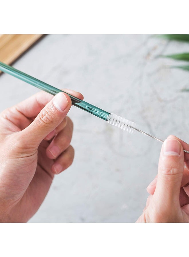 مجموعة من 6 ماصات زجاجية ملونة قابلة لاعادة الاستخدام امنة للاستخدام في غسالة الصحون مثالية للعصائر والعصائر والكوكتيلات - Image 3