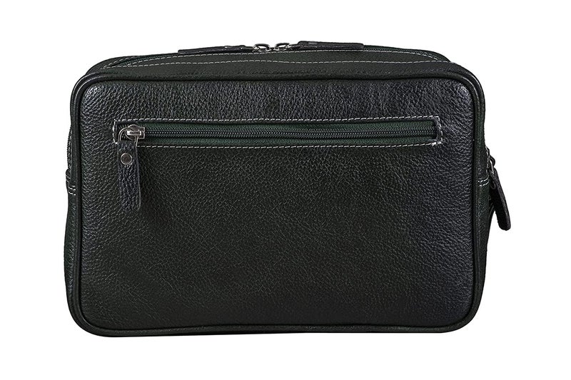 BRAND LEATHER Genuine Leather Toiletry Bag Cash Pouch/Money Carrying Pouch/Handbags/Multipurpose Travel Pouch for Men - Image 2
