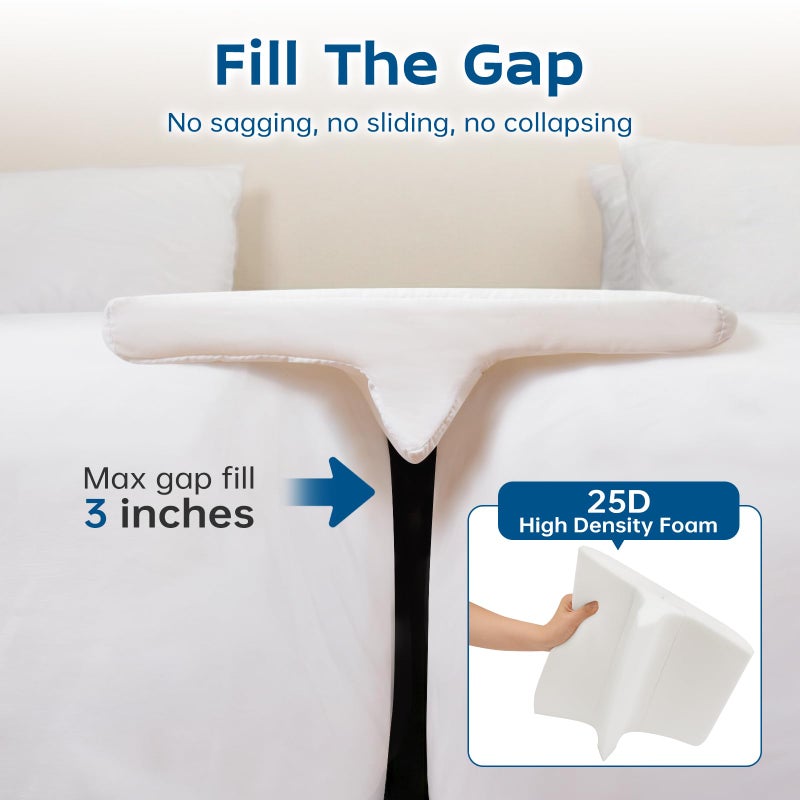 ENITYA 12" Wide Split King Gap Filler for Adjustable Bed, Fits 0â€“3â€³ Gap, Bed Bridge Twin XL to King Converter, Mattress Connector with Removable Cover, Suit for Guest/Hotel/Family Room, Easy Install - Image 4