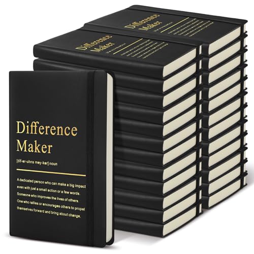 Chiisong 24 Pcs Employee Appreciation Gifts A6 Small Leather Journals Bulk Inspirational Different Maker Notebook Thank You Gift for Women Leadership Coworker Team Staff Christmas (Black) - Image 1