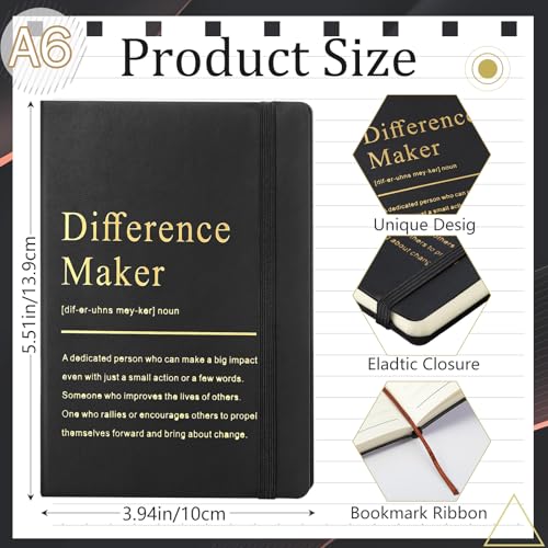 Chiisong 24 Pcs Employee Appreciation Gifts A6 Small Leather Journals Bulk Inspirational Different Maker Notebook Thank You Gift for Women Leadership Coworker Team Staff Christmas (Black) - Image 2