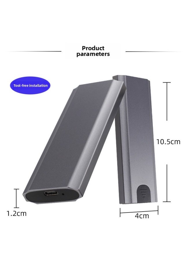M.7 Tool-less SSD Solid State Drive Case 10GB Dual Protocol NVME/NGFF Mobile Hard Drive Case Type-c3.1-Color:NVME/Ngff Dual Protocol -10GB AC Line  - Image 5