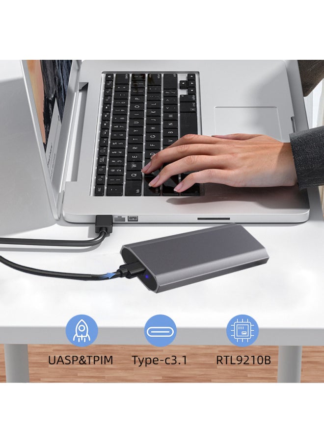 M.7 Tool-less SSD Solid State Drive Case 10GB Dual Protocol NVME/NGFF Mobile Hard Drive Case Type-c3.1-Color:NVME/Ngff Dual Protocol -10GB AC Line  - Image 4